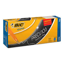 Bolígrafos Bic Cristal Punto Fino Azul 12 piezas