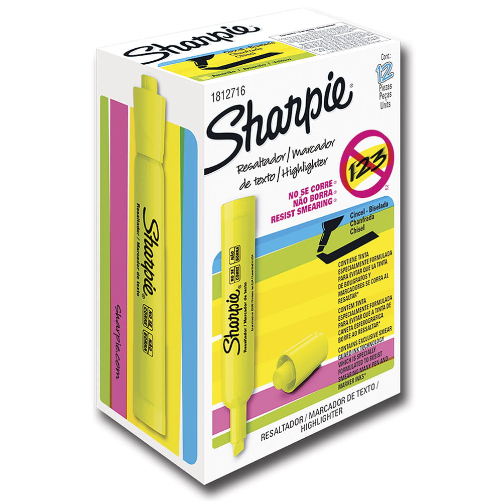 Marcatextos Sharpie Amarillo 12 piezas