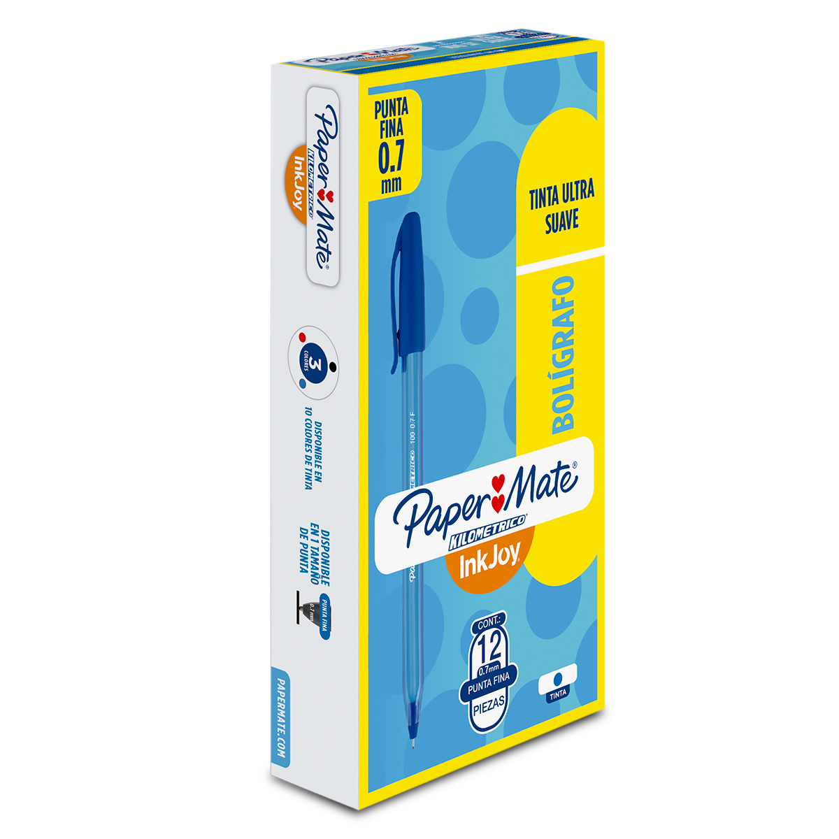 Plumas Paper Mate Kilométrico InkJoy Azul 12 piezas